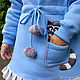 Order Blue Baby Dress with Raccoon Bag, Warm Dress with Fleece. Lara (EnigmaStyle). Livemaster. . Sweatshirts and hoodies Фото №3
