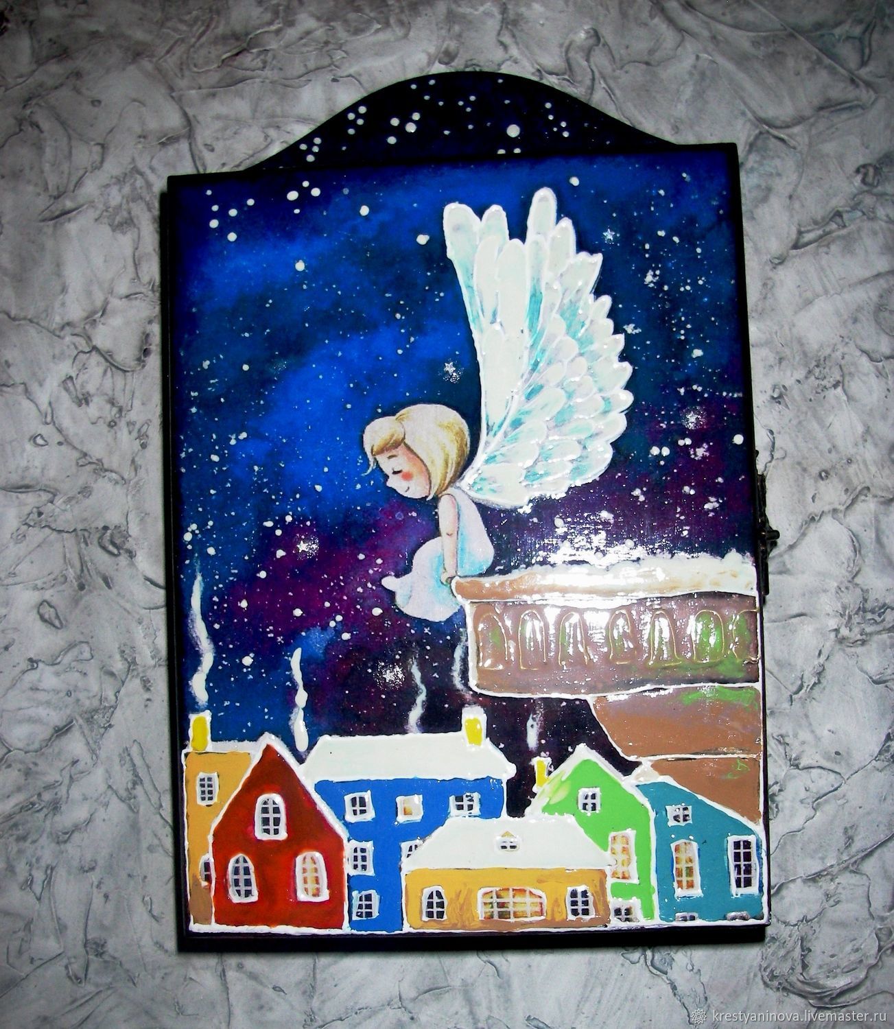 Ангел над городом рисунок