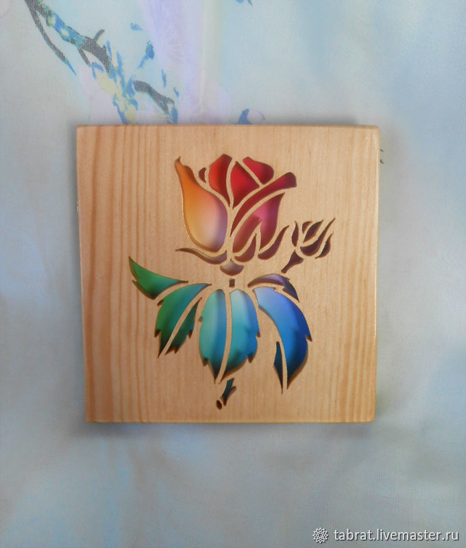 Роза. Деревянная открытка – купить на Ярмарке Мастеров – GWDD1RU ...