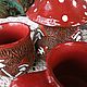Керамическая кружка с банкой для хранения Мухоморы. Кружки и чашки. Мастерская С.А.Д. (dinasten). Ярмарка Мастеров.  Фото №4