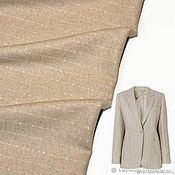 Материалы для творчества handmade. Livemaster - original item Fabric: Wool suit with stripes beige. Handmade.