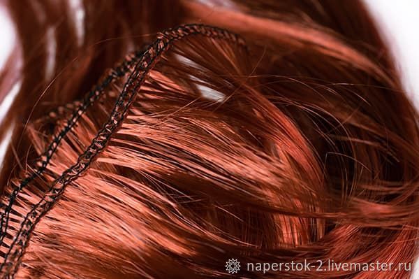 Волосы прямые трессы для игрушек h=250-280 мм, L=470-500 мм (медный) Р, Волосы для кукол, Москва,  Фото №1
