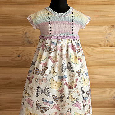 Платье-сарафан со кладками для девочки в морском стиле