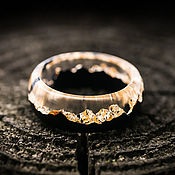 Украшения handmade. Livemaster - original item Ring made of wood and epoxy resin Gold. Handmade.