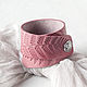 Pink leather cuff bracelet, Cuff bracelet, Ivanovo,  Фото №1
