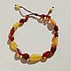 Bracelet made of natural amber of different colors braided No. №7, Braided bracelet, Kaliningrad,  Фото №1