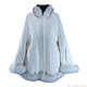 Order White Cape poncho with author's embroidery with Fox fur ' Veil'. Olga Lavrenteva. Livemaster. . Ponchos Фото №3