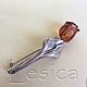 The rose Amber brooch silver 925. Vintage brooches. Lesica. Online shopping on My Livemaster.  Фото №2