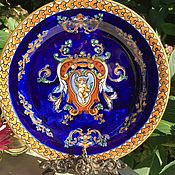 Винтаж handmade. Livemaster - original item Antique Cupid plate Gien, France. Handmade.