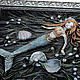 3D Painting 'Red mermaid' made of black genuine leather. Pictures. NEW&W. Ярмарка Мастеров.  Фото №5