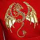 Order Red sweatshirt with embroidery gold dragon hoodie with dragon. Beaded jewelry by Mariya Klishina. Livemaster. . Sweatshirts Фото №3