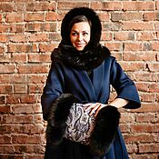 Аксессуары handmade. Livemaster - original item Rosemary scarf muff with black Arctic fox. Handmade.
