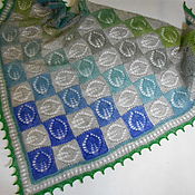 Аксессуары handmade. Livemaster - original item Shawl Knitted Openwork Triangular Scarf With Knitting Needles Large Bactus. Handmade.