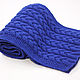 Scarf with braids knitted scarf for women large warm Cornflower Blue. Scarves. Space Cat Knitting. Online shopping on My Livemaster.  Фото №2