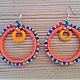 Order Orange hoop earrings, large earrings, bright earrings. Nadezhda Perepelitsa. Livemaster. . Congo earrings Фото №3