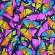 Кулирка Разноцветные бабочки. Ткани. Tkany4you. Интернет-магазин Ярмарка Мастеров.  Фото №2