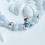 Украшения handmade. Livemaster - original item Little Snowman bracelet, jade, silver.. Handmade.