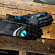 Черные кожаные перчатки."Черская улыбка"  Роспись, Gloves, Trakai,  Фото №1