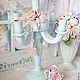 "Shabby rose". Канделябр на 5 свечей, деревянный. Подсвечники. SharmGallery. Интернет-магазин Ярмарка Мастеров.  Фото №2