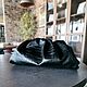 Чёрная кожаная сумка пельмень Ботега Bottega pouch поуч клатч крокодил. Классическая сумка. СУМКИ  РИДИКЮЛИ  СОЛОХИ  ОБОДКИ. Ярмарка Мастеров.  Фото №6