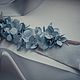 Пояс с голубой гортензией. Платья свадебные. Надежда (deco-flowers). Интернет-магазин Ярмарка Мастеров.  Фото №2