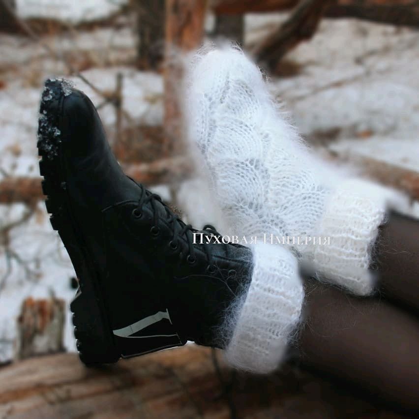 Down socks ' White openwork', Socks, Voronezh,  Фото №1