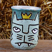 Посуда handmade. Livemaster - original item Mug with a royal vampire Cat.. Handmade.