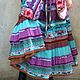 Boho-skirt 'Formula of needlework. Chocolate and turquoise'. Skirts. PolMary. Online shopping on My Livemaster.  Фото №2