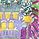 Батик ручная роспись "Зимний город" подарок на новый год, Платки, Раменское,  Фото №1