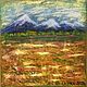 Oil pastel painting of mountains and a blooming meadow 'Alpine' 280h280 mm. Pictures. chuvstvo-pozitiva. Online shopping on My Livemaster.  Фото №2