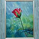 Роза под дождём, Картины, Москва,  Фото №1