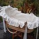 Linen bedding set in wicker cradle. Sides for crib. ekolibelka (Ekolibelka). My Livemaster. Фото №6