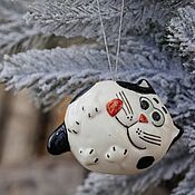 Для дома и интерьера handmade. Livemaster - original item Cat Glutton - Symbol 2023 Christmas tree toy. Handmade.