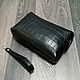 Men's clutch bag made of genuine crocodile leather, in black color, Man purse, St. Petersburg,  Фото №1