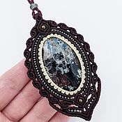 Necklace with shattuckite natural stone shattuckite macrame boho necklace