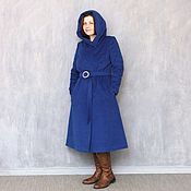 Одежда handmade. Livemaster - original item Long winter coat, hooded, viscose. Handmade.