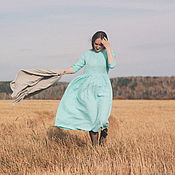 Платье "Бабушкино" свободного кроя с завязками