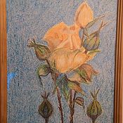 Картины и панно handmade. Livemaster - original item Rose flower. Painting, oil pastel. Handmade.