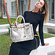Сумка в стиле Hermes Birkin из кожи питона белое золото. Классическая сумка. PYTOSHASHOP. Ярмарка Мастеров.  Фото №7