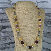 Работы для детей, handmade. Livemaster - original item Beads made of heliolite, jade, lava 