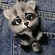 Brooch raccoon. Brooch Fox. brooch, Amigurumi dolls and toys, Angarsk,  Фото №1