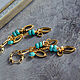 Earrings with turquoise in gold. Earrings. Solanda. Online shopping on My Livemaster.  Фото №2