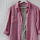 Пыльно-розовая женская рубашка из 100% льна, Блузки, Томск,  Фото №1