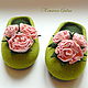 women's felted Slippers 'Rosa Miniature', Slippers, Moscow,  Фото №1