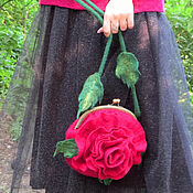 Сумки и аксессуары handmade. Livemaster - original item Shoulder Bag: Felted Rose wool bag. Handmade.