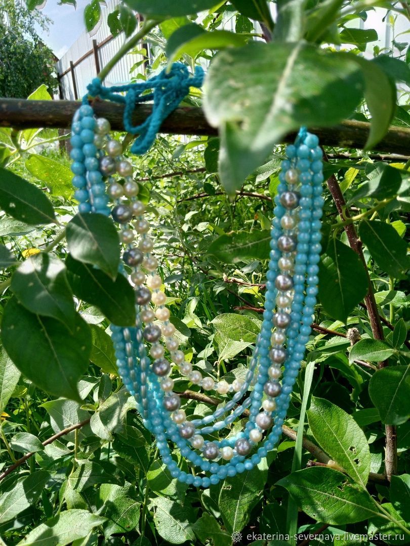 Бусы \"Морская волна\" в интернет-магазине на Ярмарке Мастеров | Бусы ...