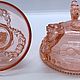 Винтаж: ДЕСЕРТНЫЙ КОМПЛЕКТ МОРСКОЙ (ДЕЛЬФИНЫ) ДО 1917 года. РОЗАЛИНОВОЕ СТЕКЛО. Вазы винтажные. Сундук. Ярмарка Мастеров.  Фото №12