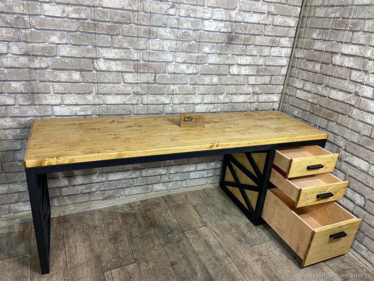 Стол в стиле лофт, письменный, с ящиками в интернет-магазине Ярмарка ...