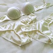Одежда handmade. Livemaster - original item A set of underwear made of natural silk with two Ivory panties. Handmade.