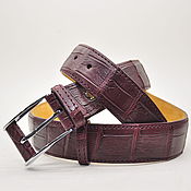 Аксессуары handmade. Livemaster - original item Crocodile leather strap, 100% handmade, Burgundy color.. Handmade.